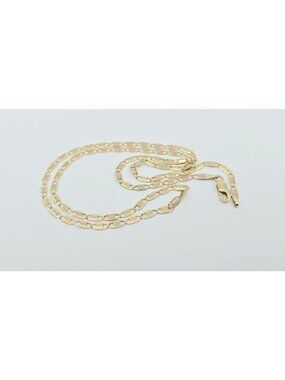 Unique 10K Tri Tone Multi Color Gold Diamond Cut Valentino Link Chain Necklace